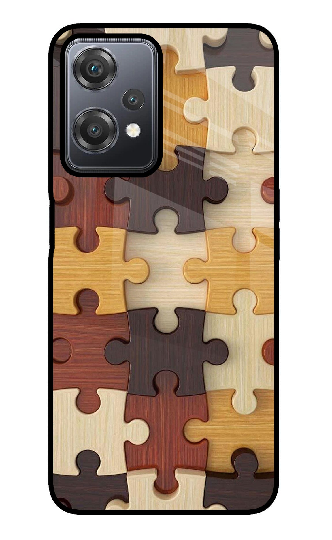 Wooden Puzzle OnePlus Nord CE 2 Lite 5G Glass Case
