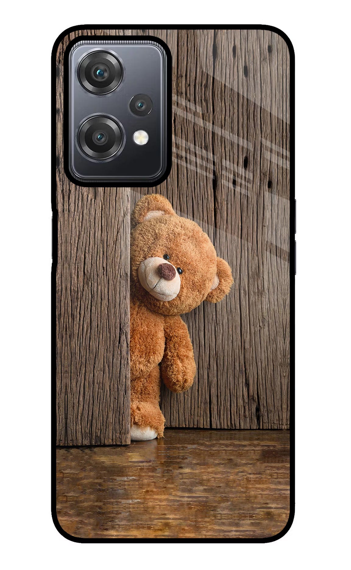 Teddy Wooden OnePlus Nord CE 2 Lite 5G Glass Case Back Cover by Casekaro