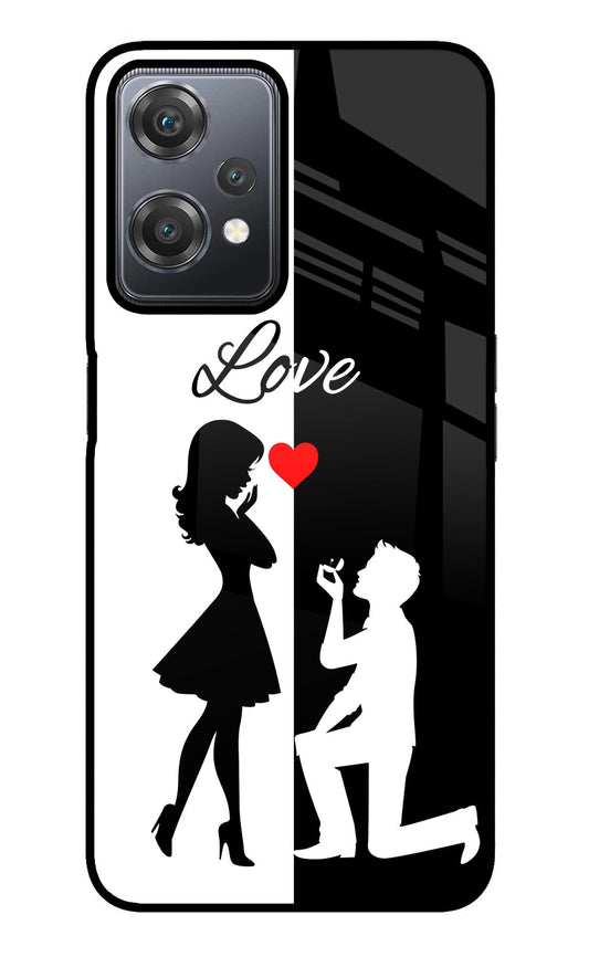 Love Propose Black And White OnePlus Nord CE 2 Lite 5G Glass Case