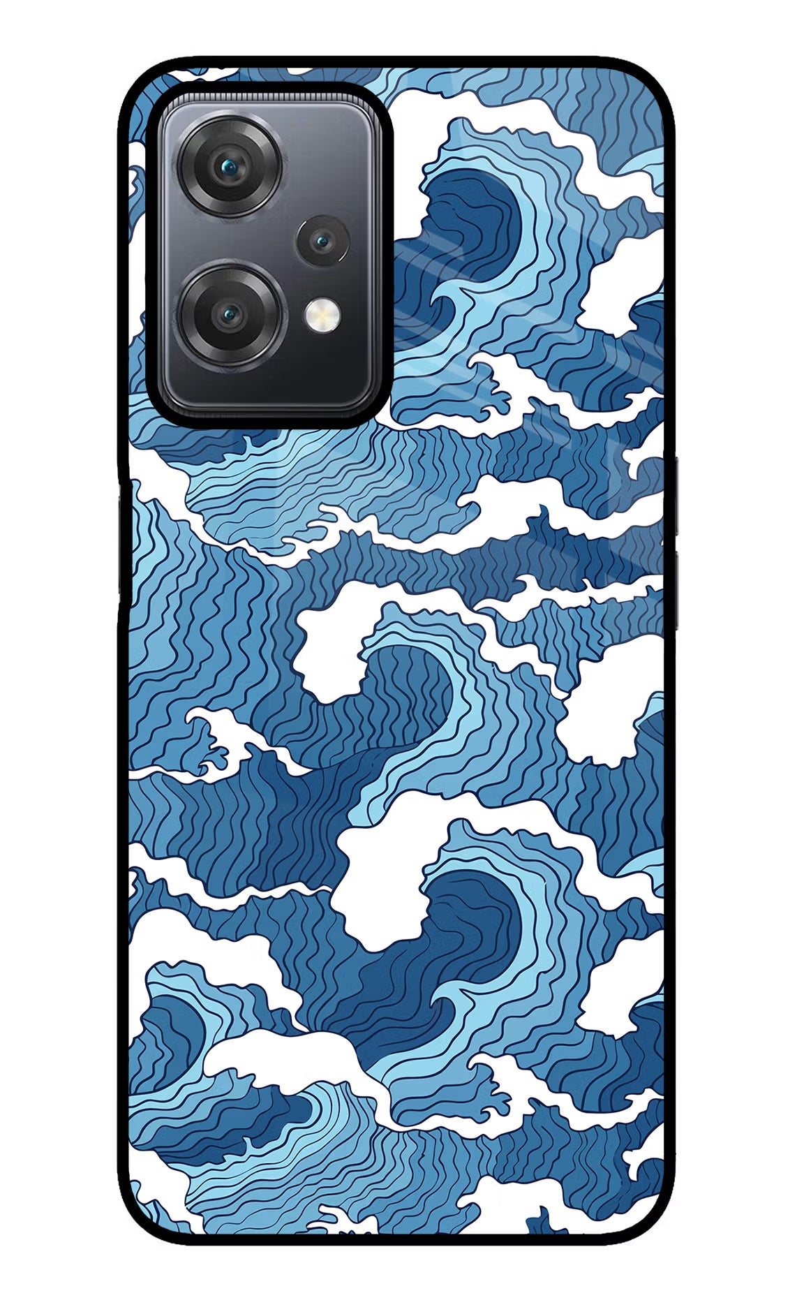 Blue Waves OnePlus Nord CE 2 Lite 5G Glass Case Back Cover by Casekaro