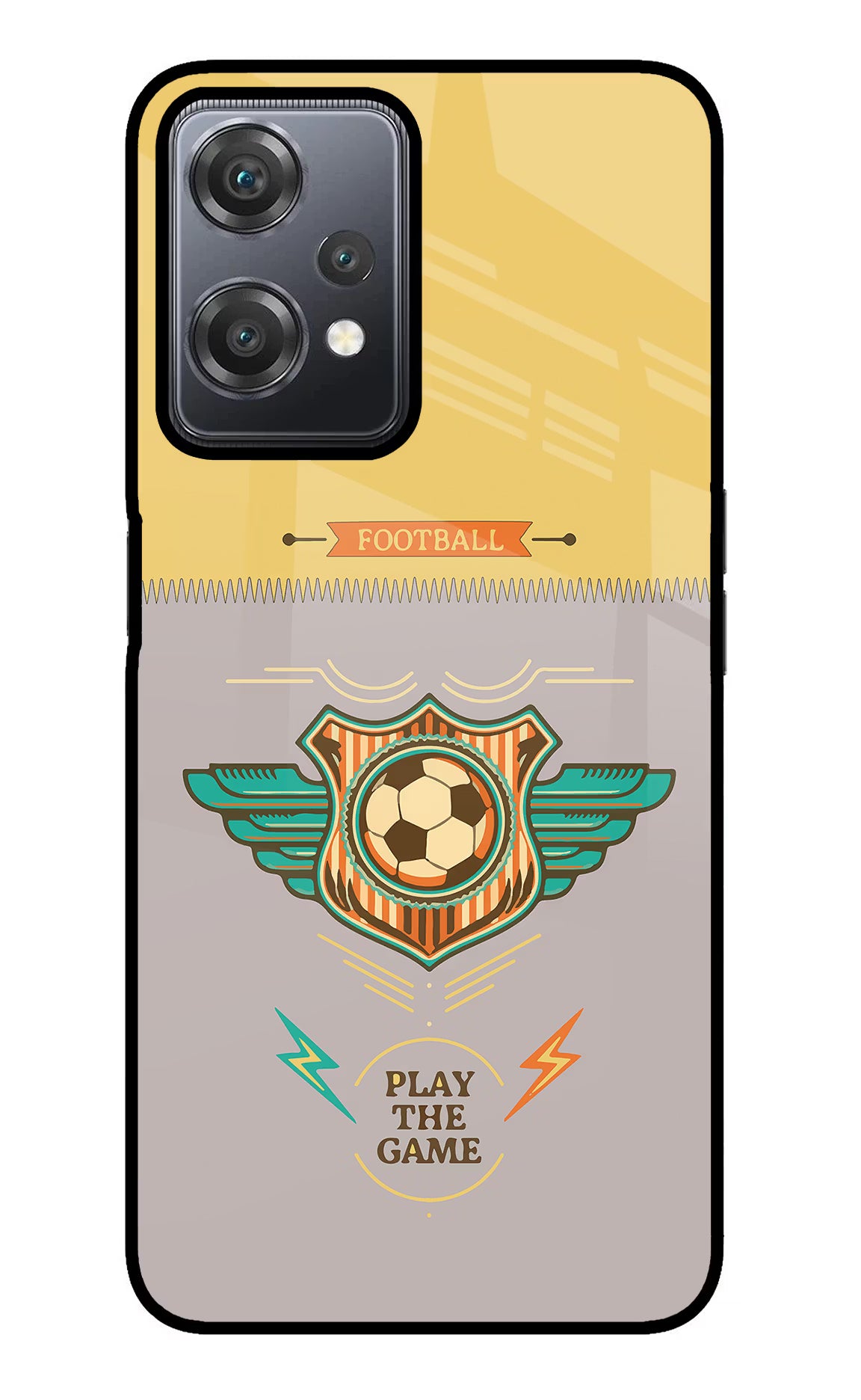 Football OnePlus Nord CE 2 Lite 5G Glass Case Back Cover by Casekaro