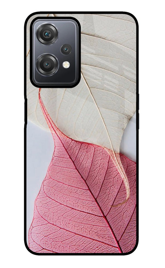 White Pink Leaf OnePlus Nord CE 2 Lite 5G Glass Case