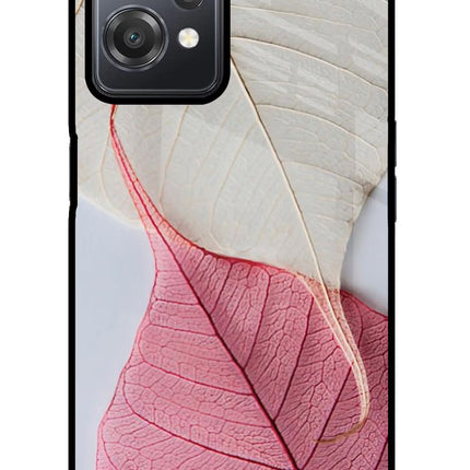 White Pink Leaf OnePlus Nord CE 2 Lite 5G Glass Case