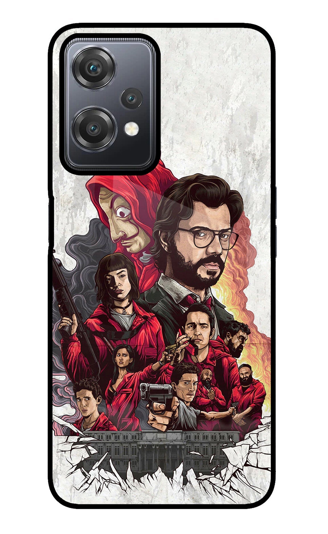 Money Heist Artwork OnePlus Nord CE 2 Lite 5G Glass Case