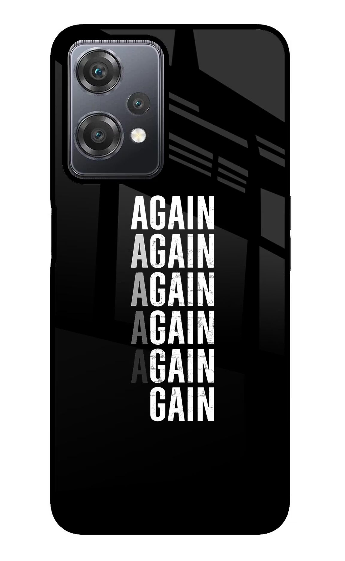 Again Again Gain OnePlus Nord CE 2 Lite 5G Glass Case Back Cover by Casekaro