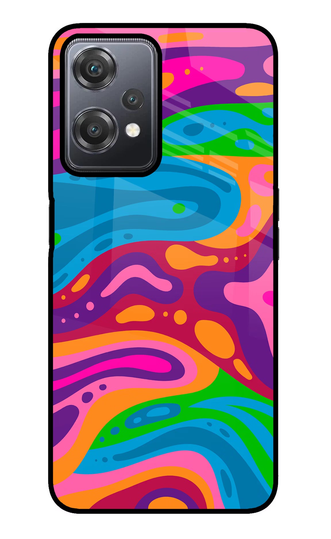 Trippy Pattern OnePlus Nord CE 2 Lite 5G Glass Case Back Cover by Casekaro