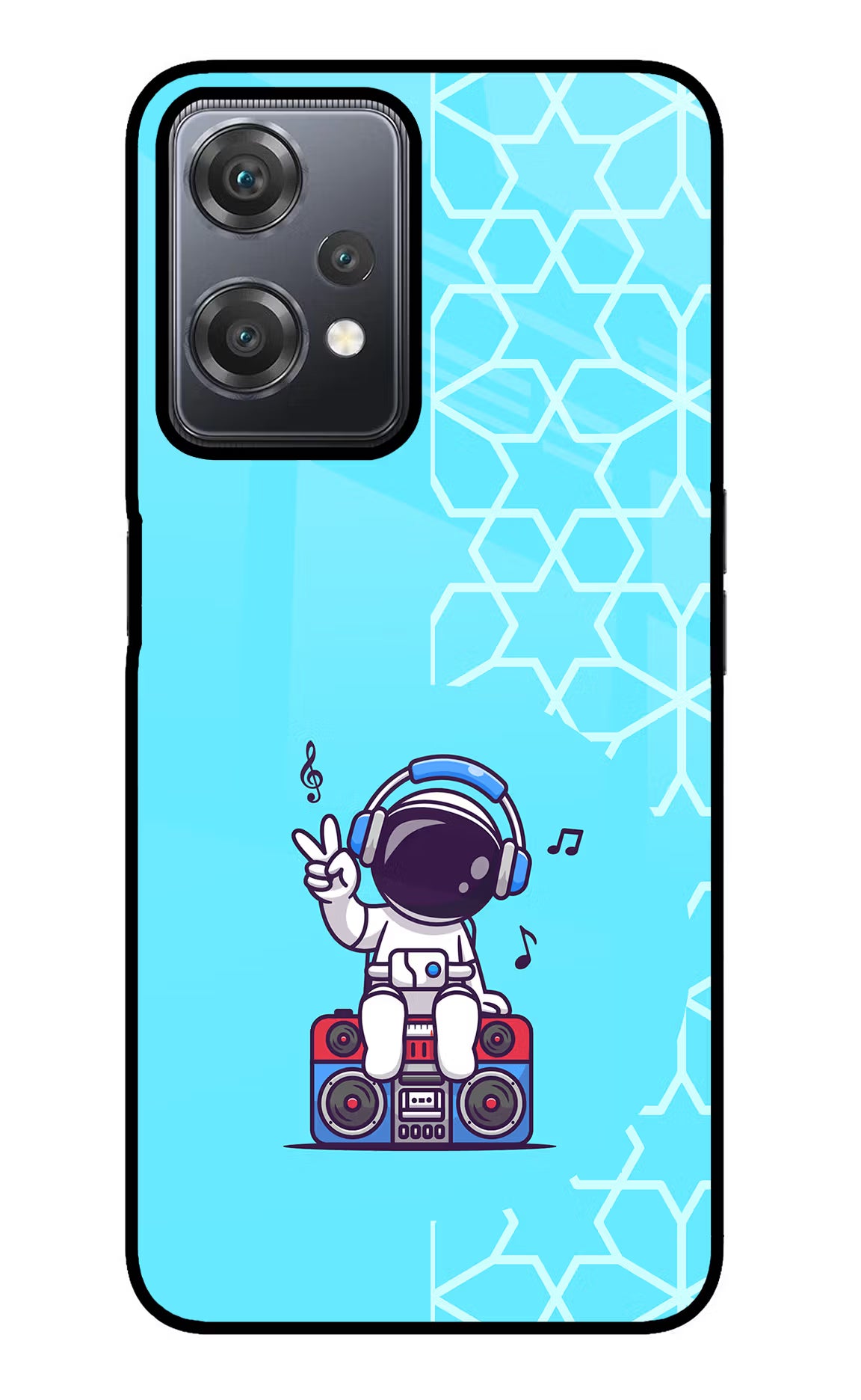 Cute Astronaut Chilling OnePlus Nord CE 2 Lite 5G Glass Case Back Cover by Casekaro