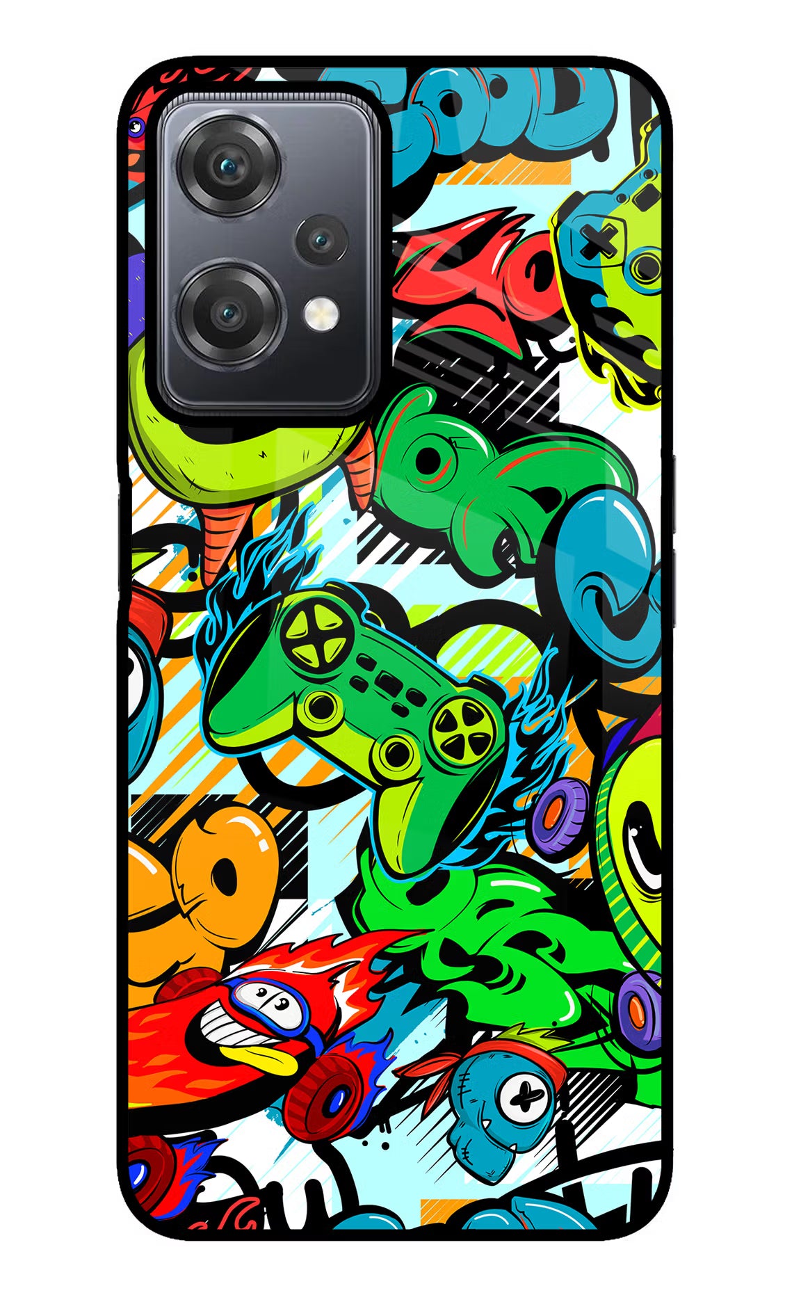 Game Doodle OnePlus Nord CE 2 Lite 5G Glass Case Back Cover by Casekaro
