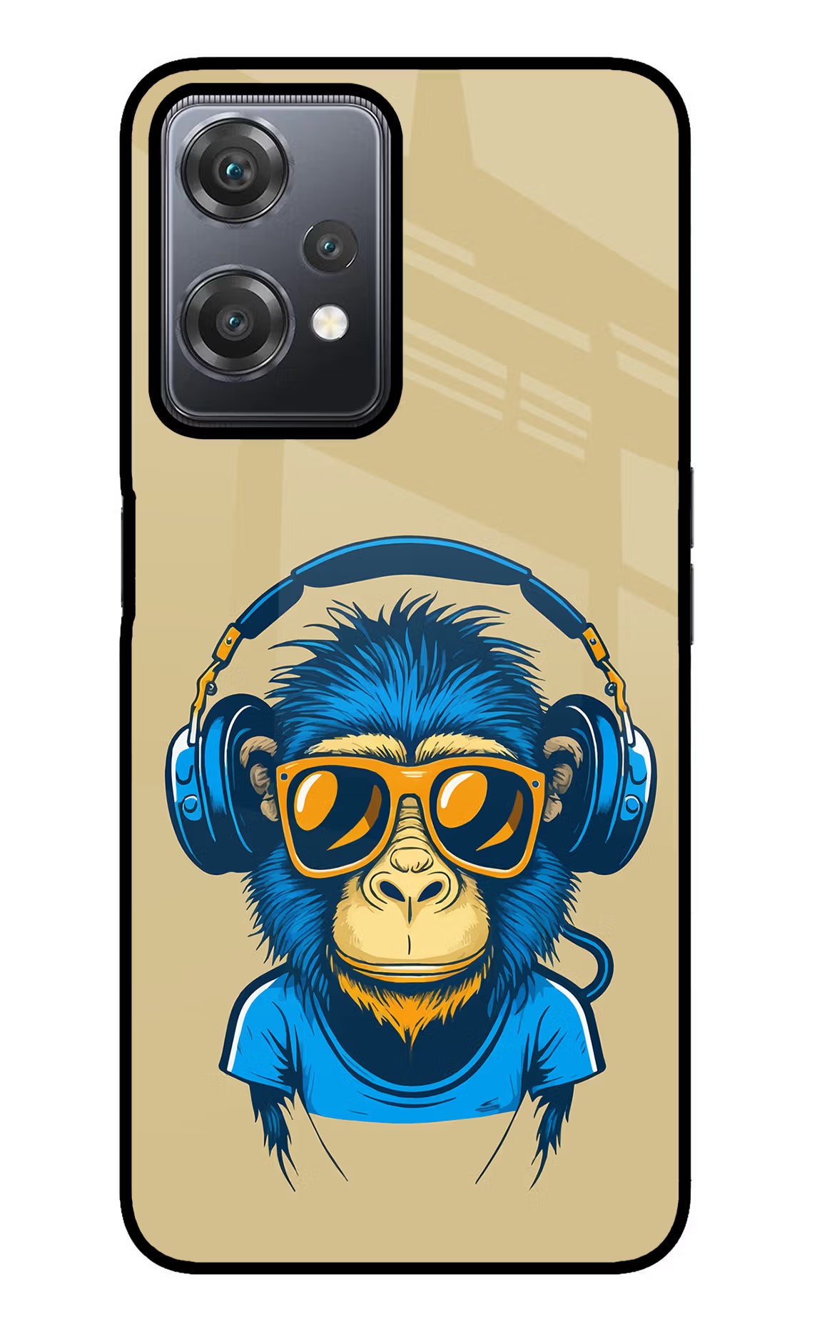 Monkey Headphone OnePlus Nord CE 2 Lite 5G Glass Case Back Cover by Casekaro