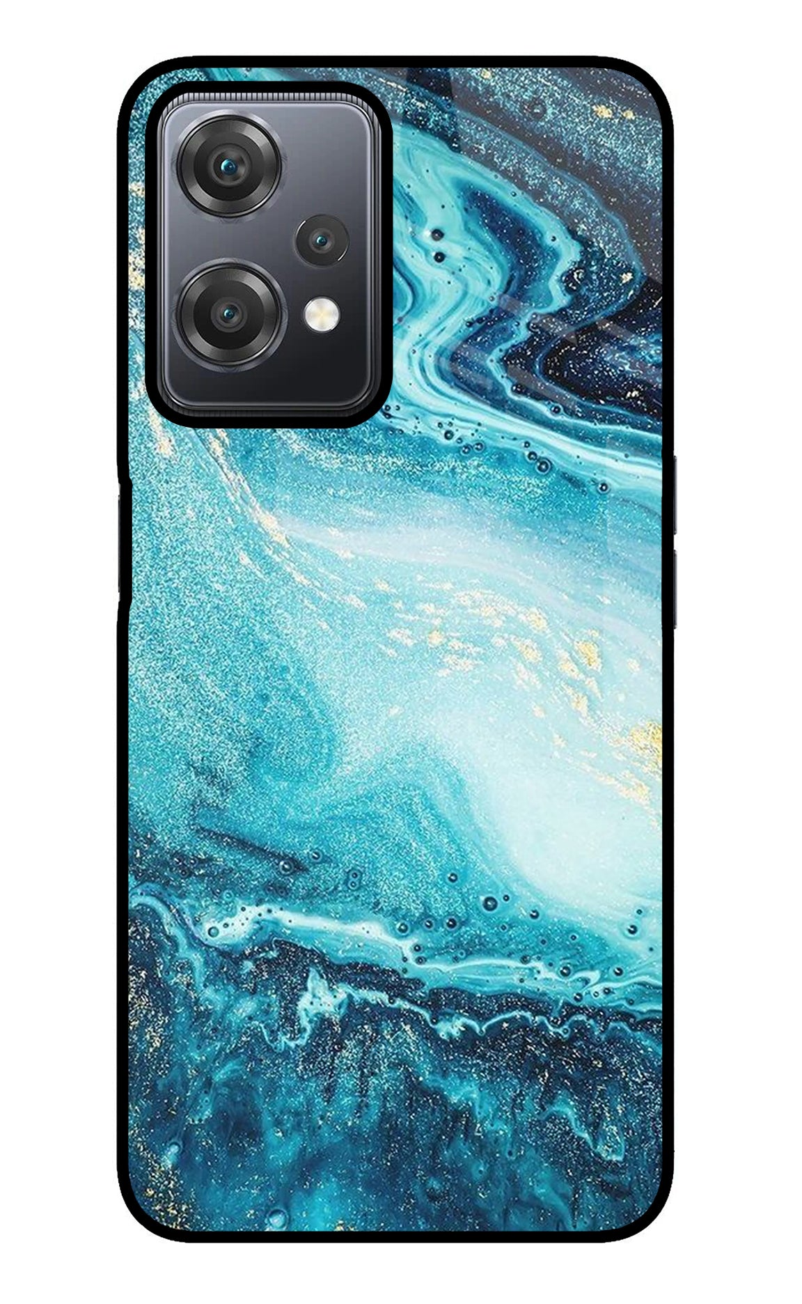 Blue Glitter Marble OnePlus Nord CE 2 Lite 5G Glass Case