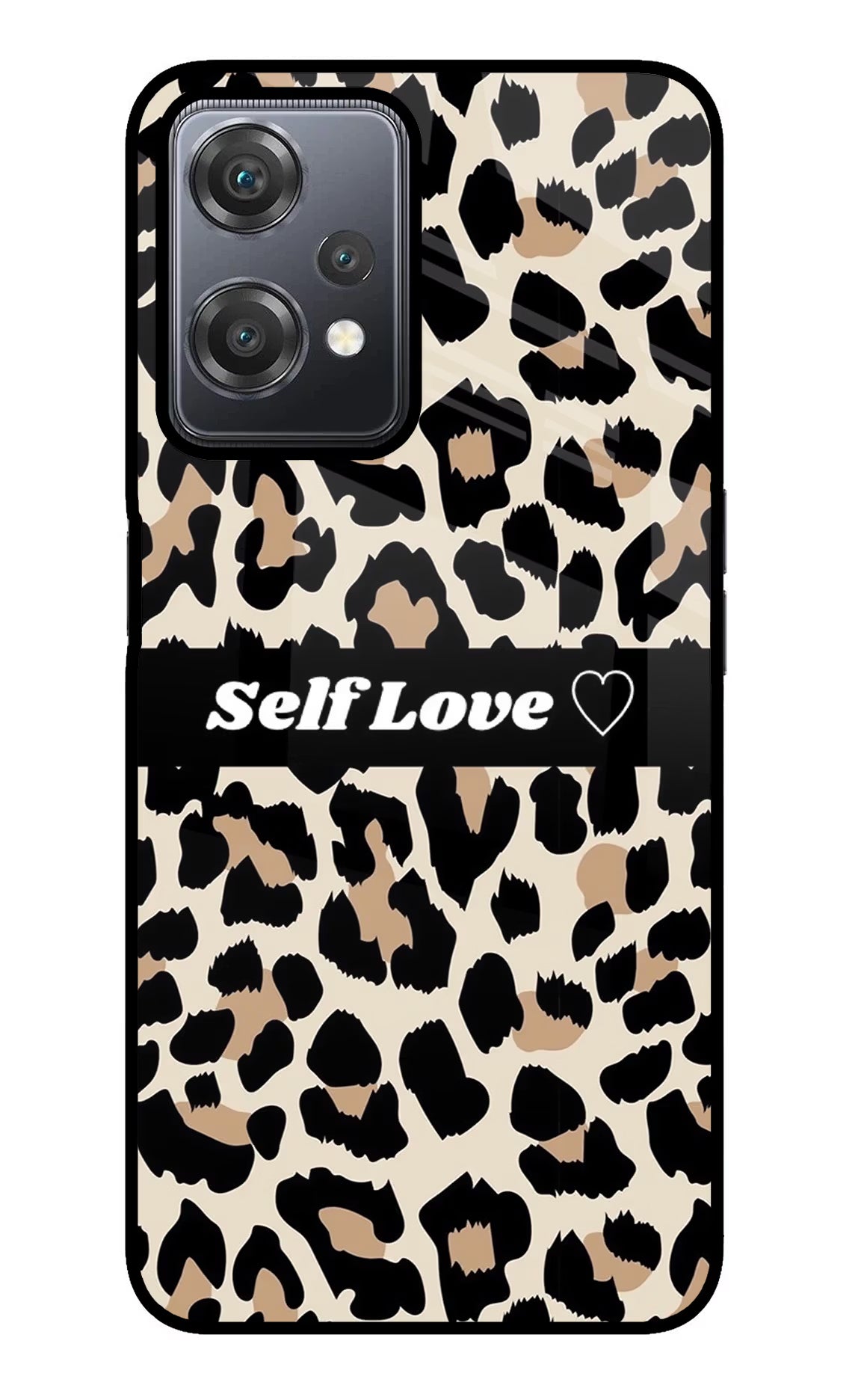 Leopard Print Self Love OnePlus Nord CE 2 Lite 5G Glass Case Back Cover by Casekaro