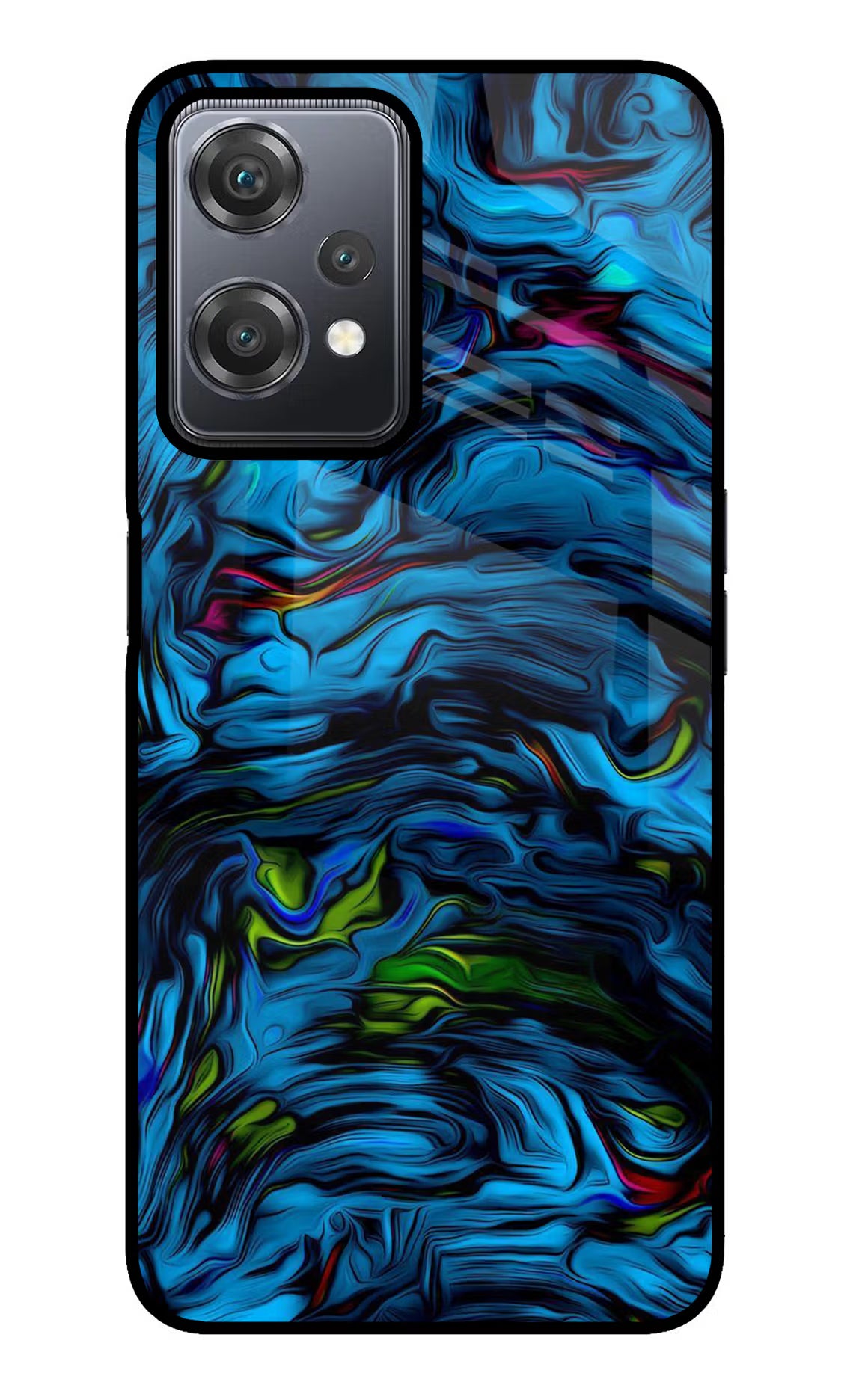 Dark Blue Abstract OnePlus Nord CE 2 Lite 5G Glass Case Back Cover by Casekaro