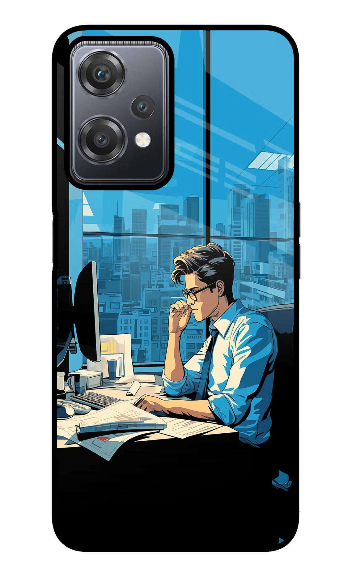 Focused Hustler (AI Generated) OnePlus Nord CE 2 Lite 5G Glass Case Back Cover by Casekaro