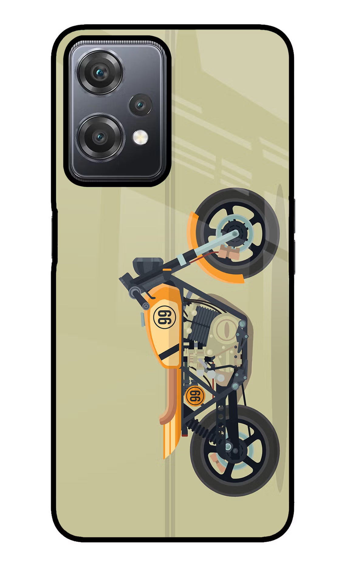 Vertical Speedster OnePlus Nord CE 2 Lite 5G Glass Case Back Cover by Casekaro