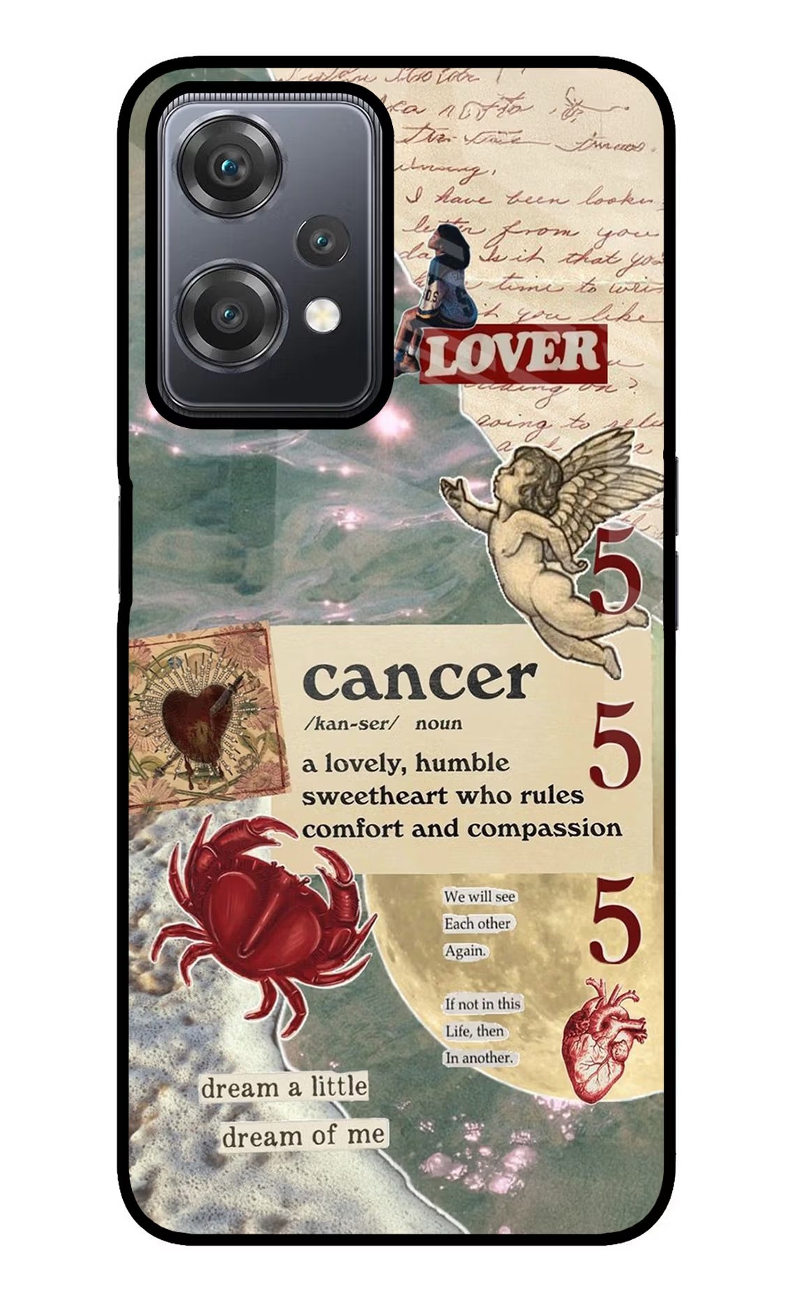 Cancer Zodiac OnePlus Nord CE 2 Lite 5G Glass Case Back Cover by Casekaro