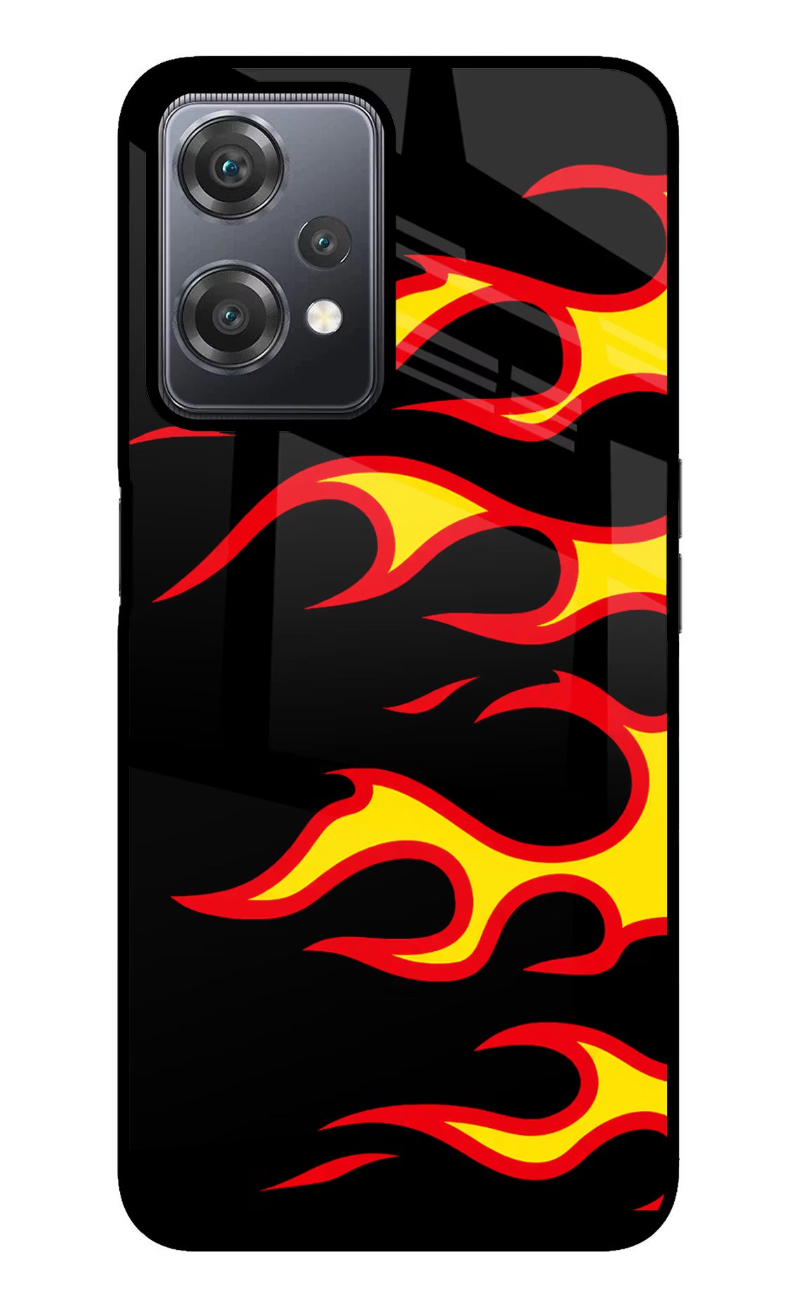 Side Sweep Flames OnePlus Nord CE 2 Lite 5G Glass Case