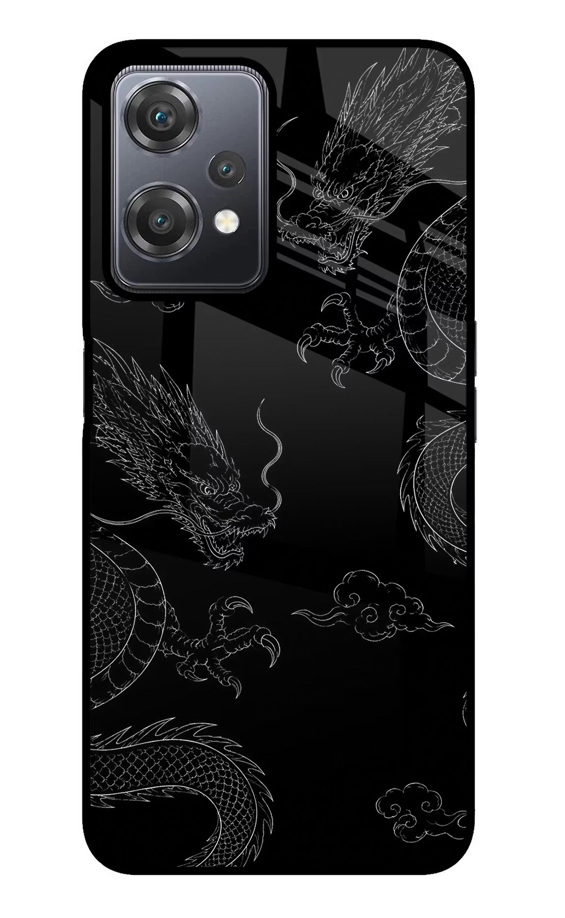 Twin Dragons OnePlus Nord CE 2 Lite 5G Glass Case Back Cover by Casekaro