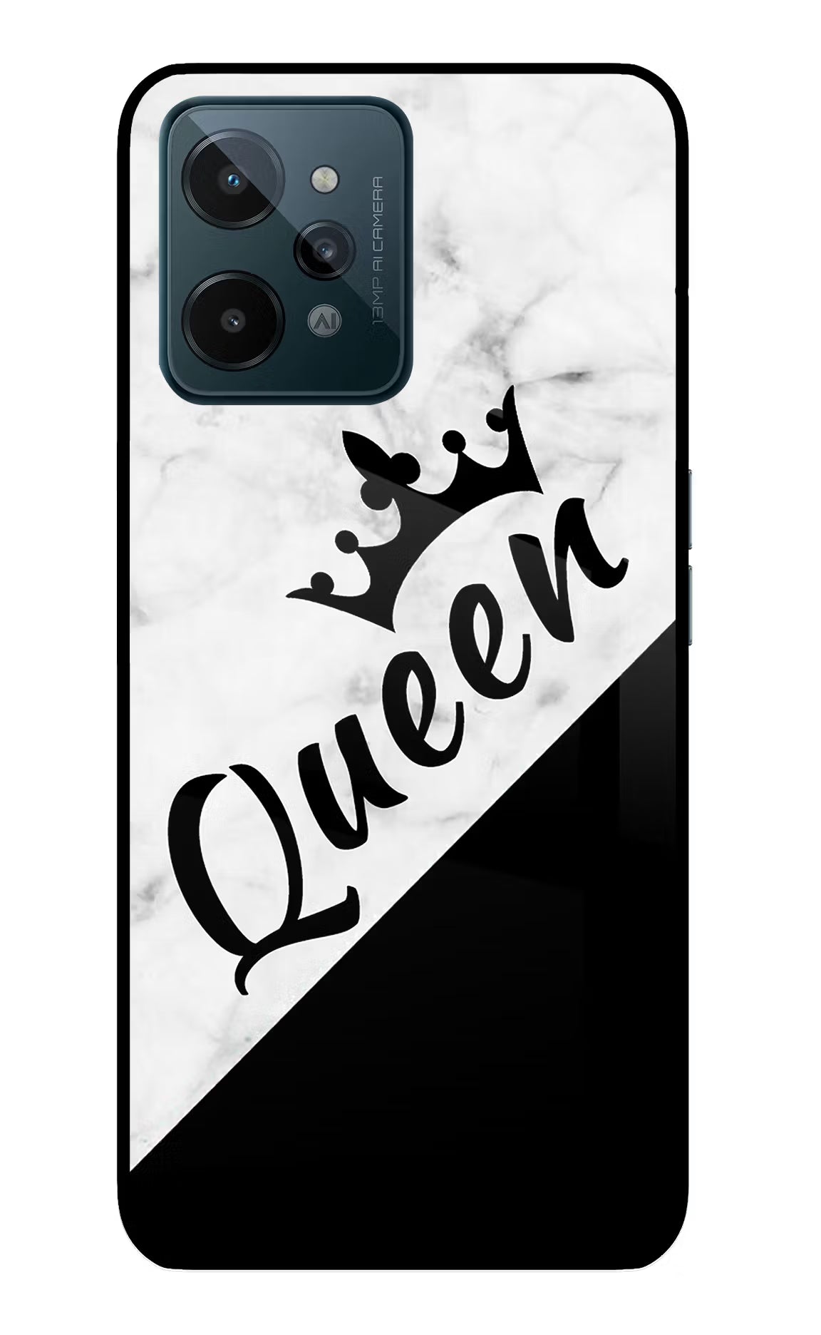 Queen Realme C31 Glass Case Back Cover by Casekaro