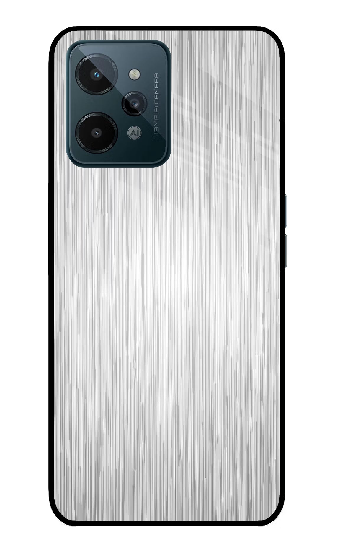 Wooden Grey Texture Realme C31 Glass Case Back Cover by Casekaro