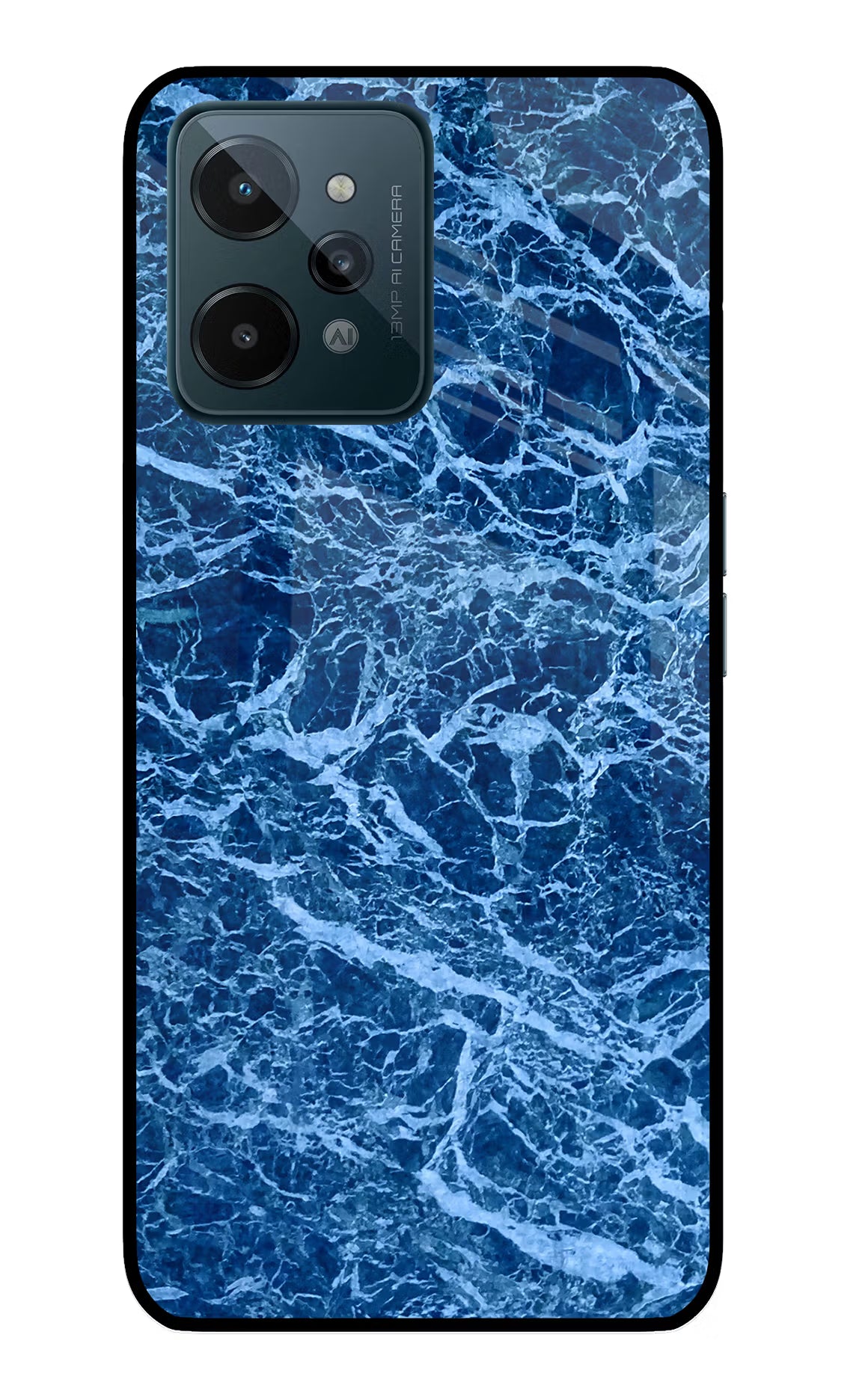 Blue Marble Realme C31 Glass Case Back Cover by Casekaro