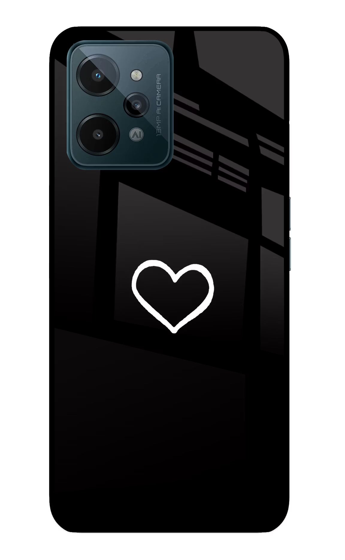 Heart Realme C31 Glass Case Back Cover by Casekaro