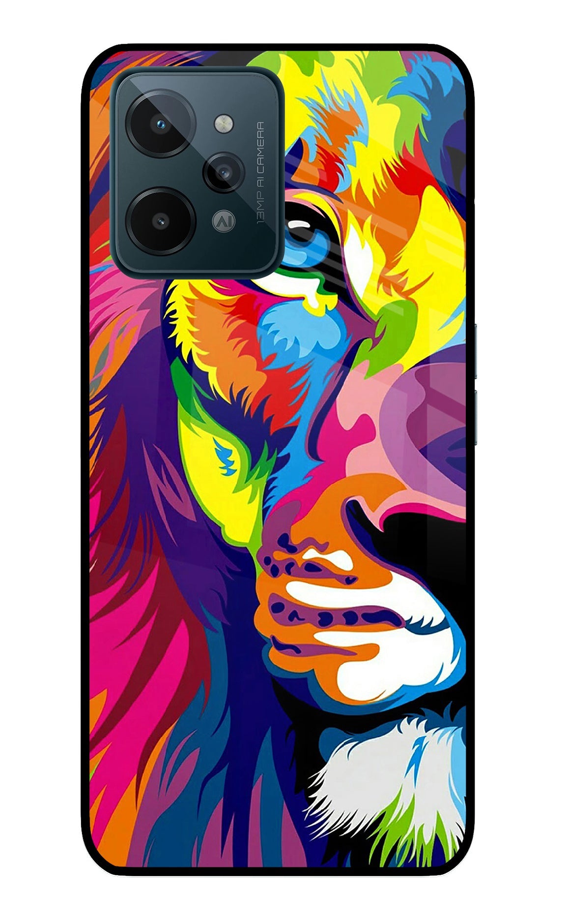 Lion Half Face Realme C31 Back Cover