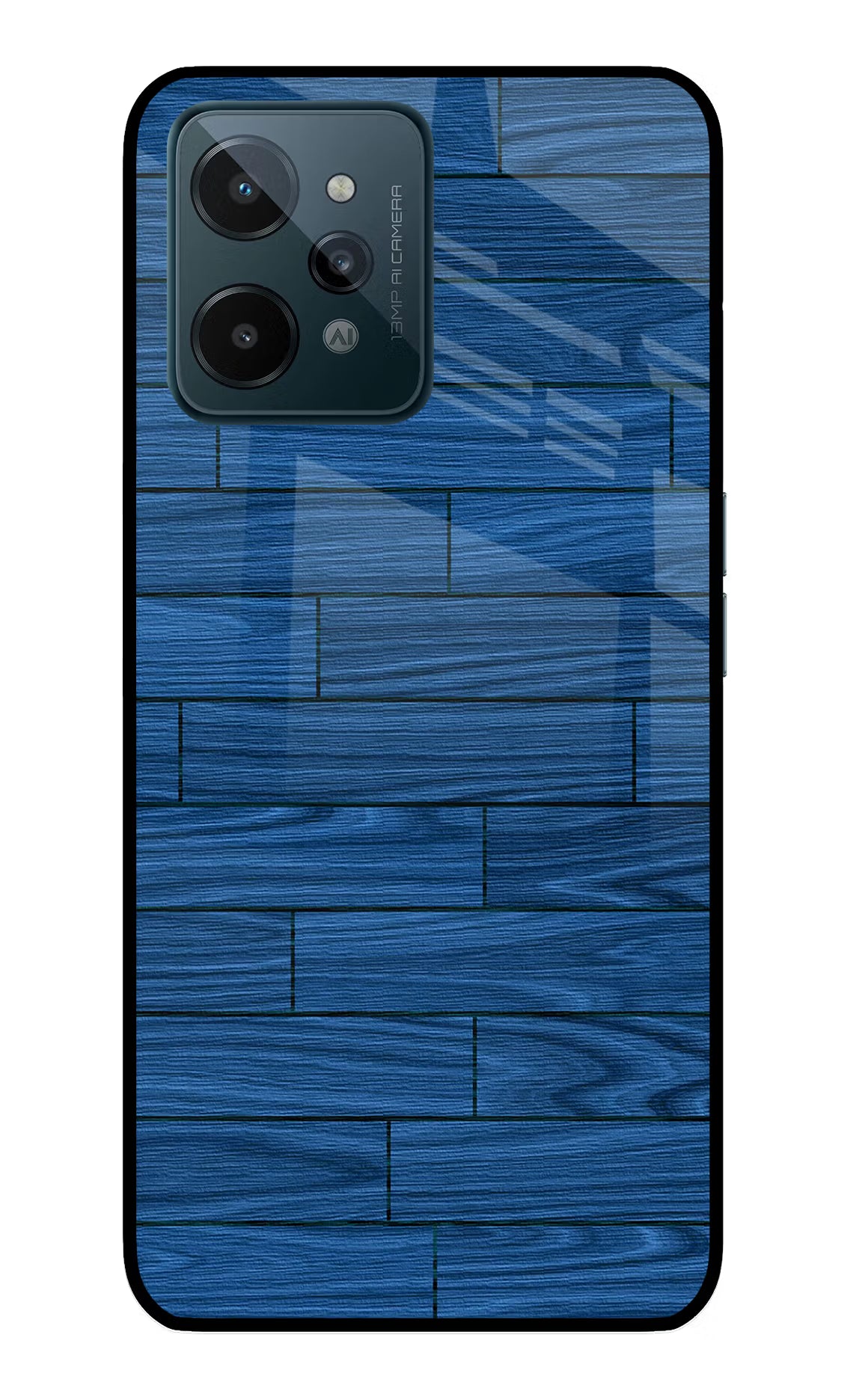 Wooden Texture Realme C31 Glass Case Back Cover by Casekaro