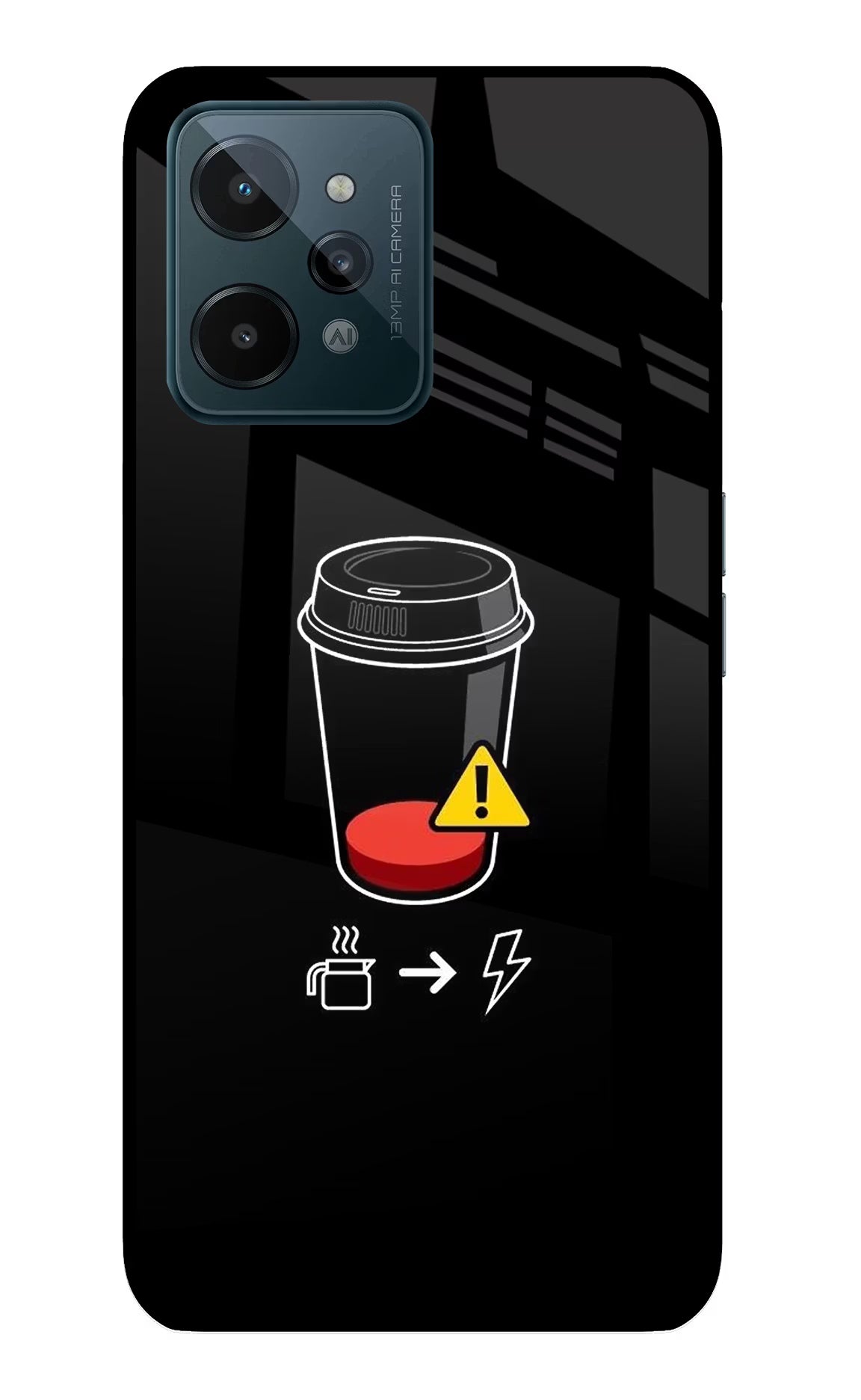 Coffee Realme C31 Glass Case Back Cover by Casekaro