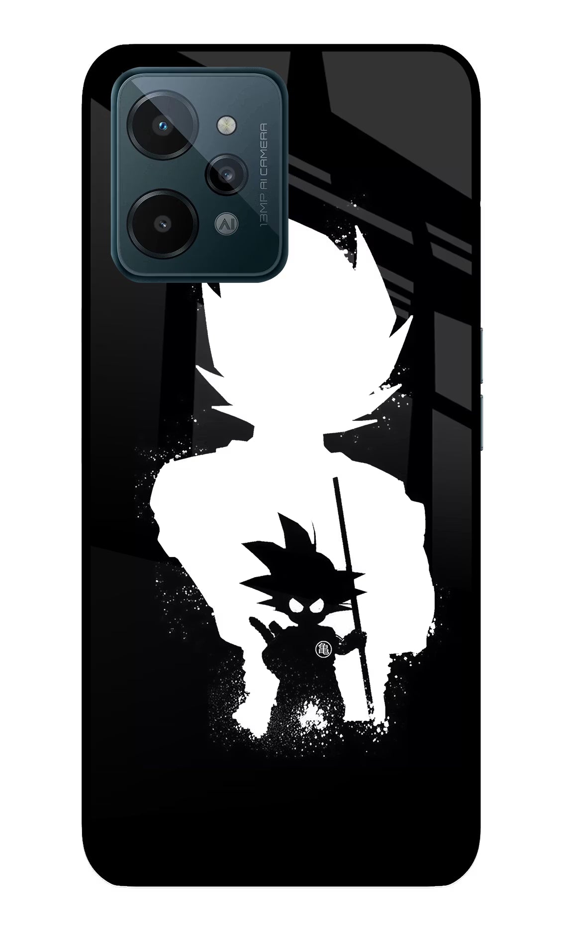 Goku Shadow Realme C31 Glass Case Back Cover by Casekaro
