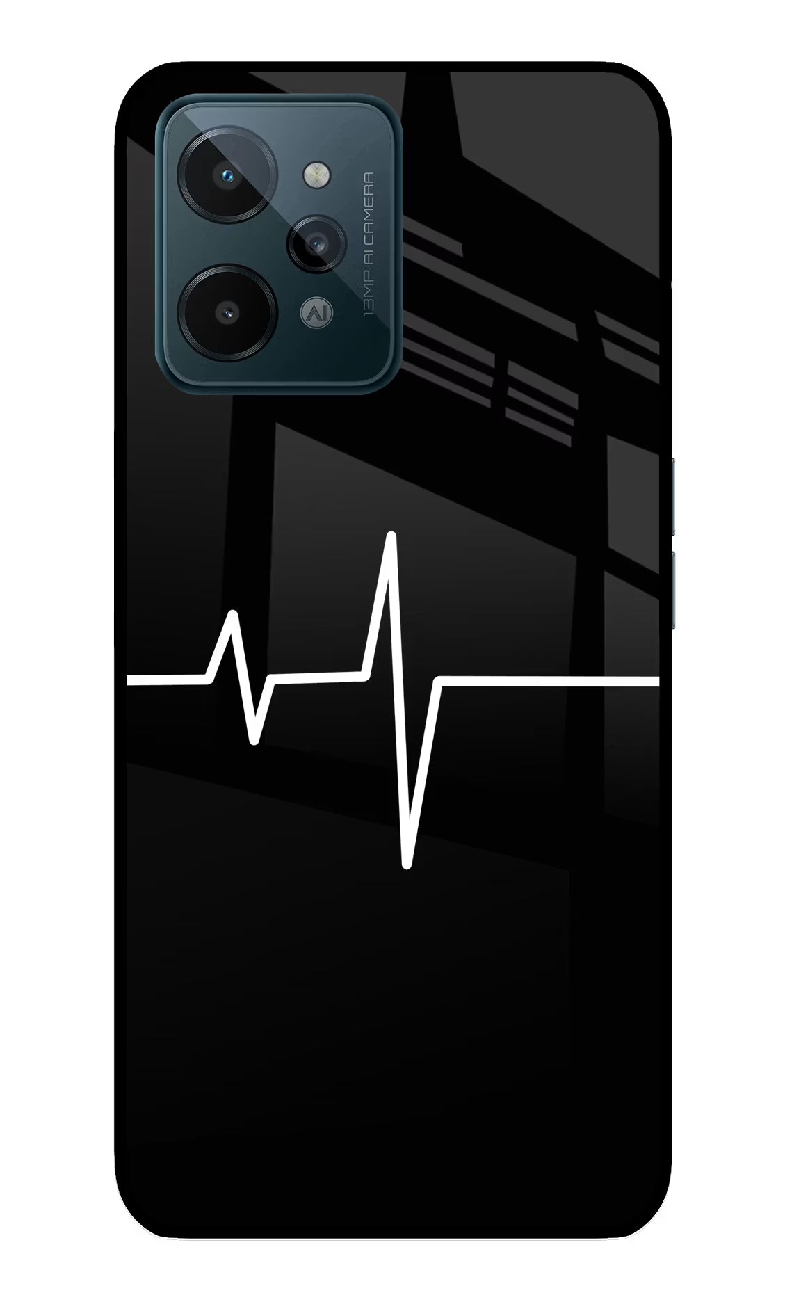 Heart Beats Realme C31 Glass Case Back Cover by Casekaro