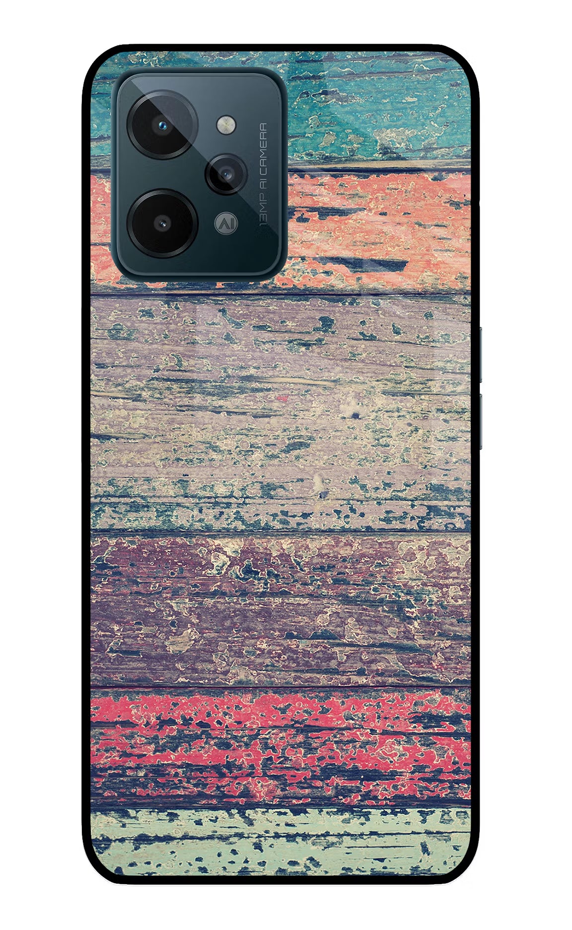 Colourful Wall Realme C31 Glass Case Back Cover by Casekaro