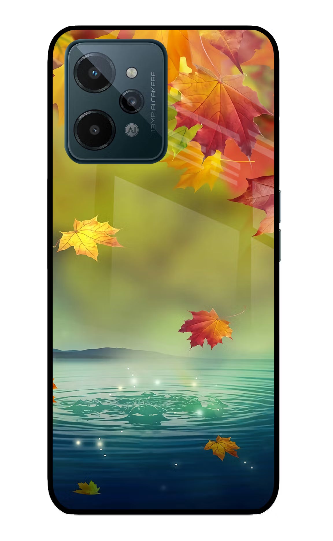 Flowers Realme C31 Glass Case Back Cover by Casekaro