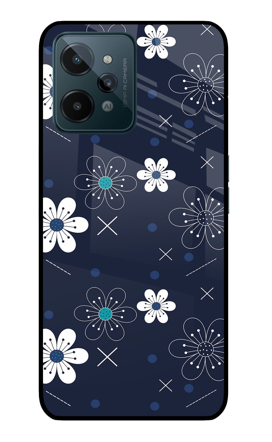 Flowers Realme C31 Glass Case