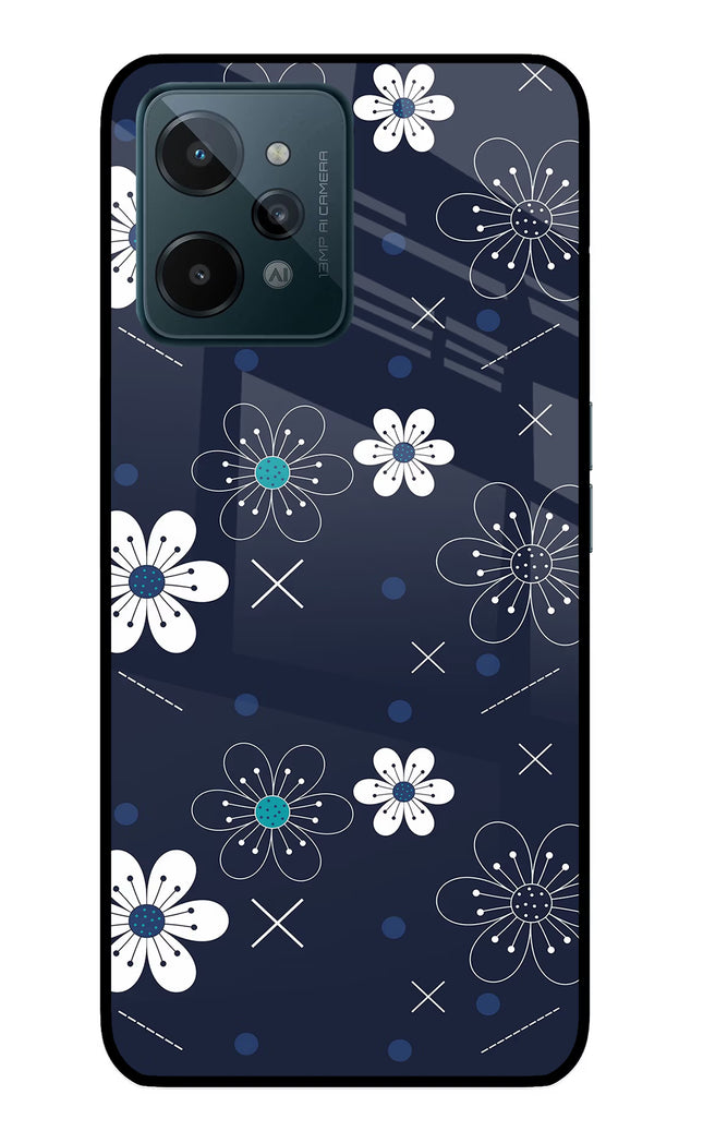 Flowers Realme C31 Glass Case Back Cover by Casekaro