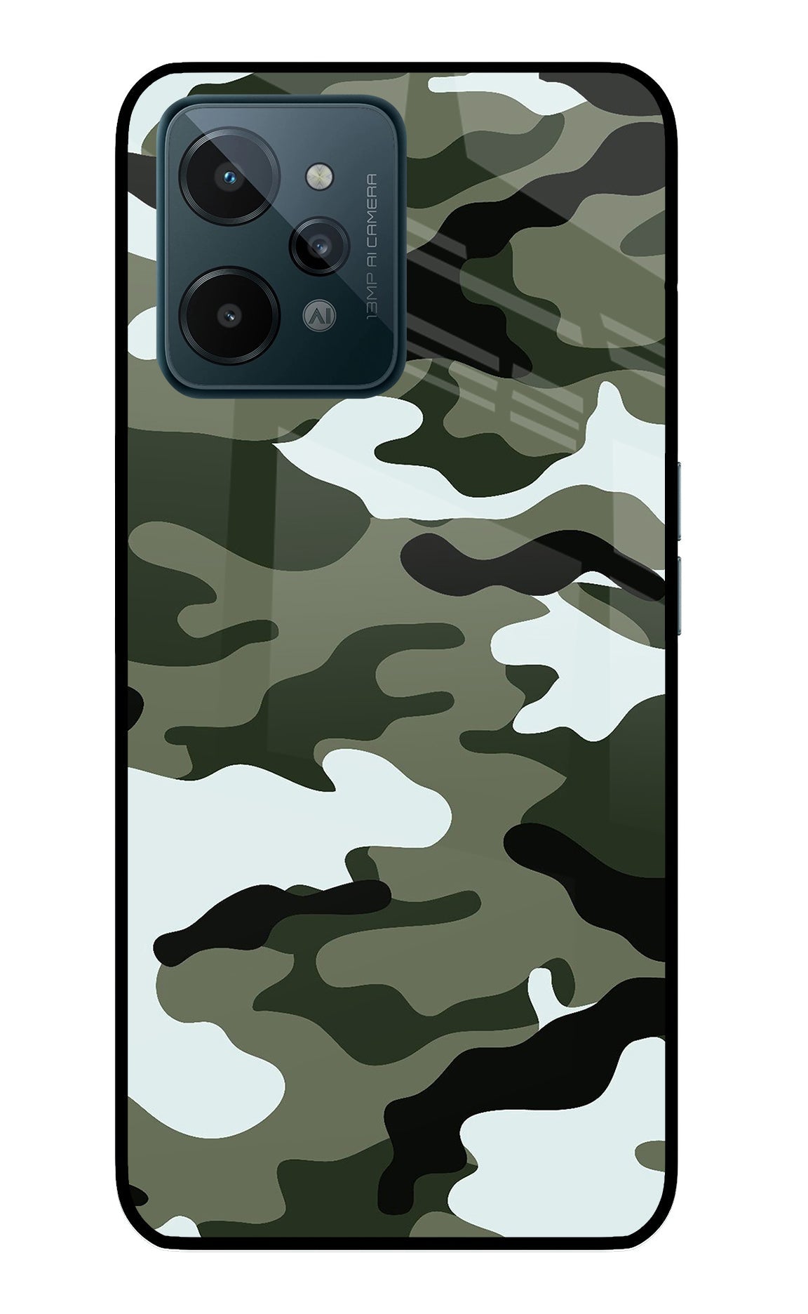 Camouflage Realme C31 Glass Case