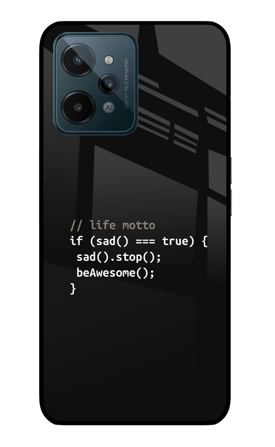 Life Motto Code Realme C31 Back Cover, Glass case
