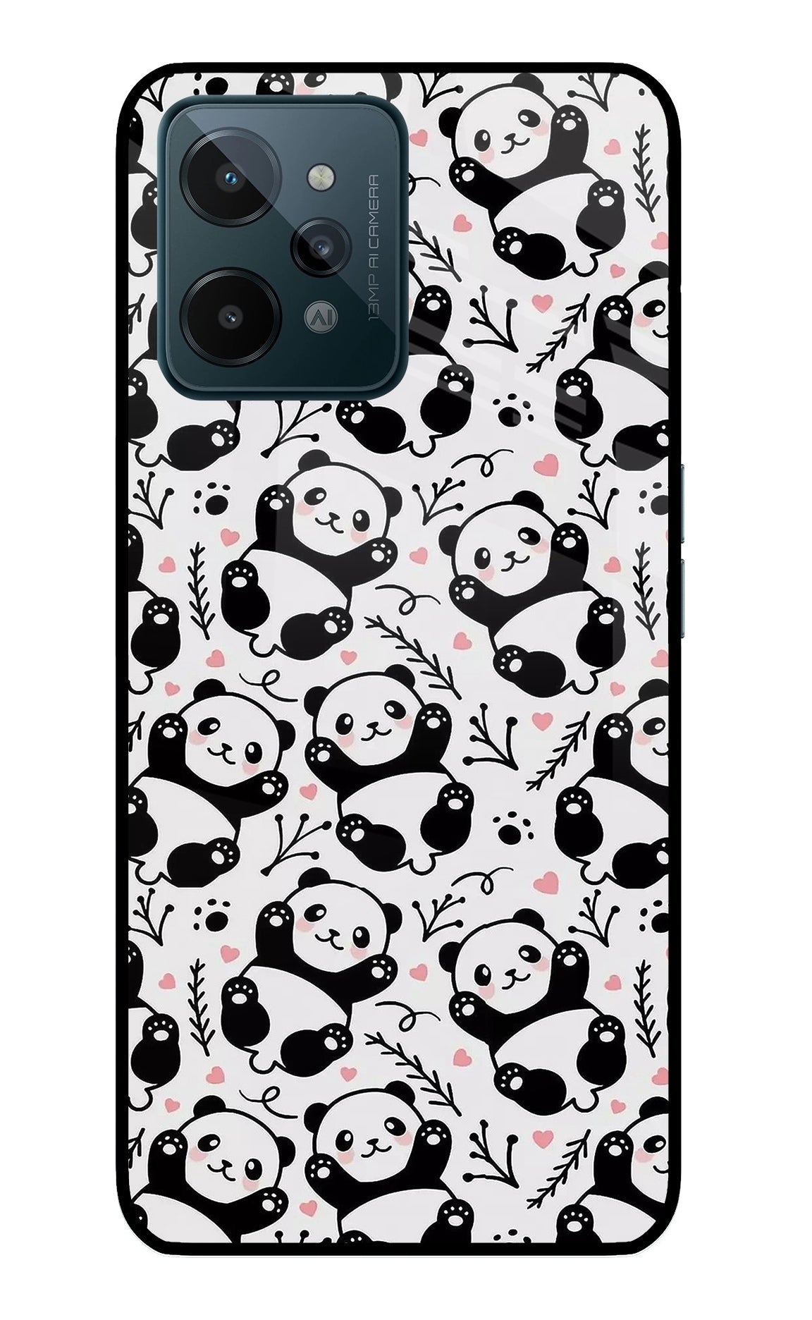 Cute Panda Realme C31 Glass Case