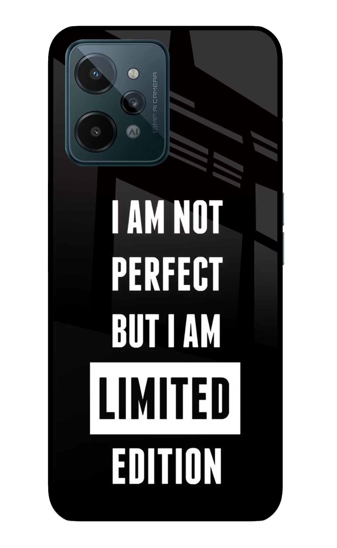 I Am Not Perfect But I Am Limited Edition Realme C31 Glass Case Back Cover by Casekaro