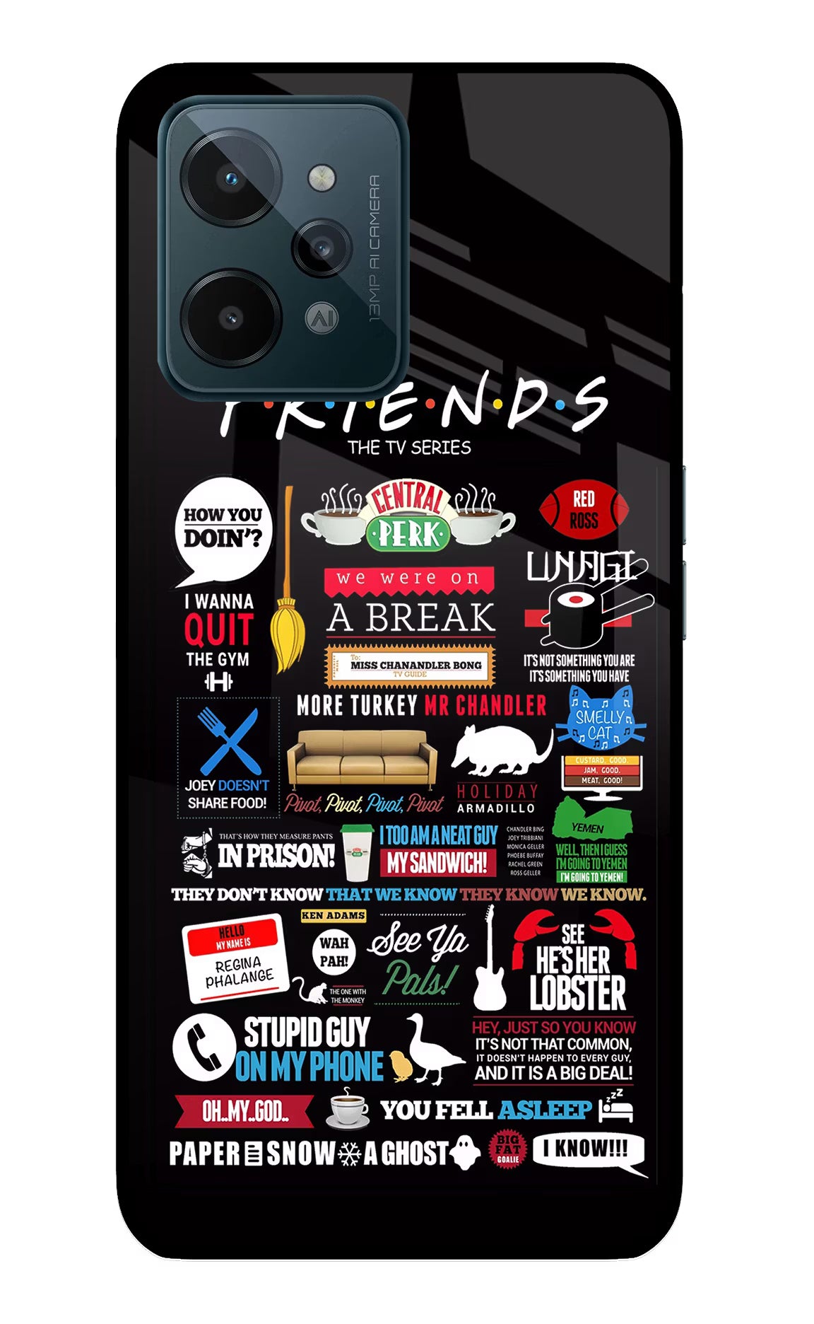 FRIENDS Realme C31 Glass Case Back Cover by Casekaro
