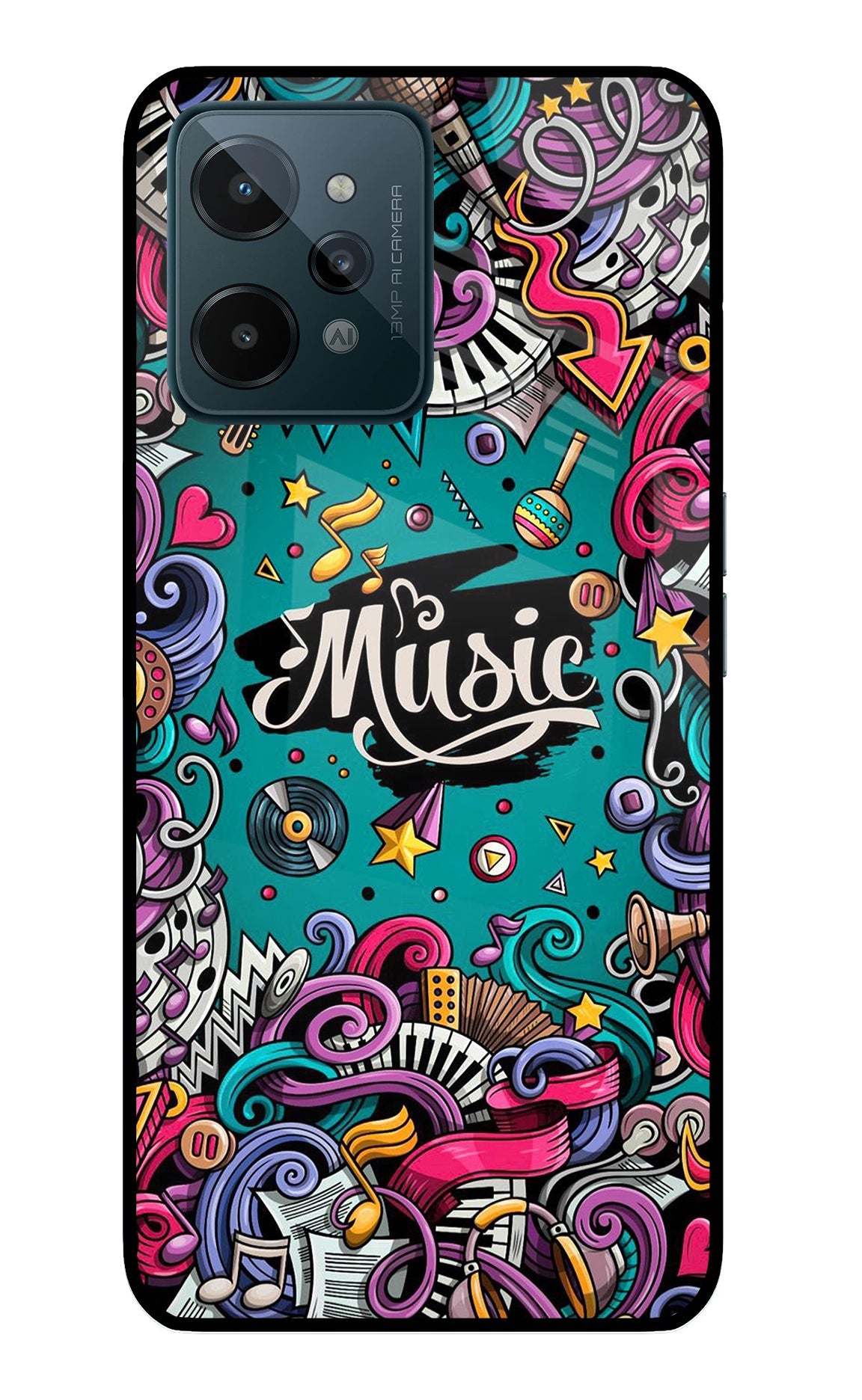 Music Graffiti Realme C31 Glass Case