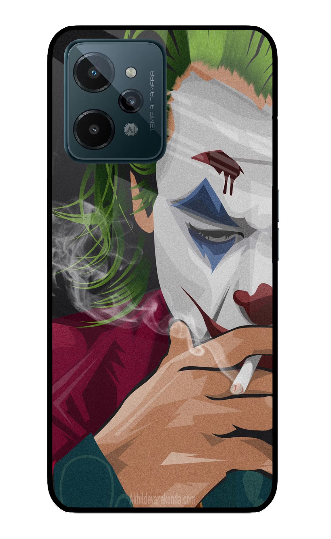 Joker Smoking Realme C31 Glass Case Back Cover by Casekaro