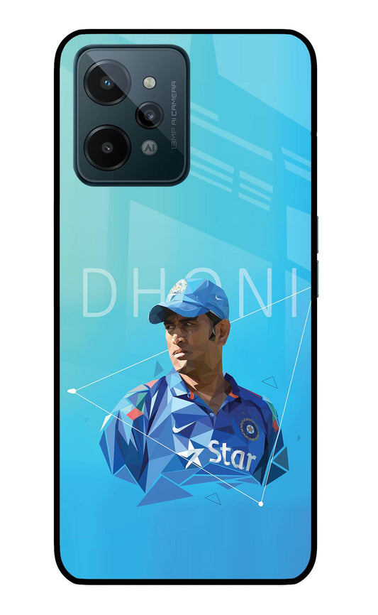 Dhoni Artwork Realme C31 Glass Case