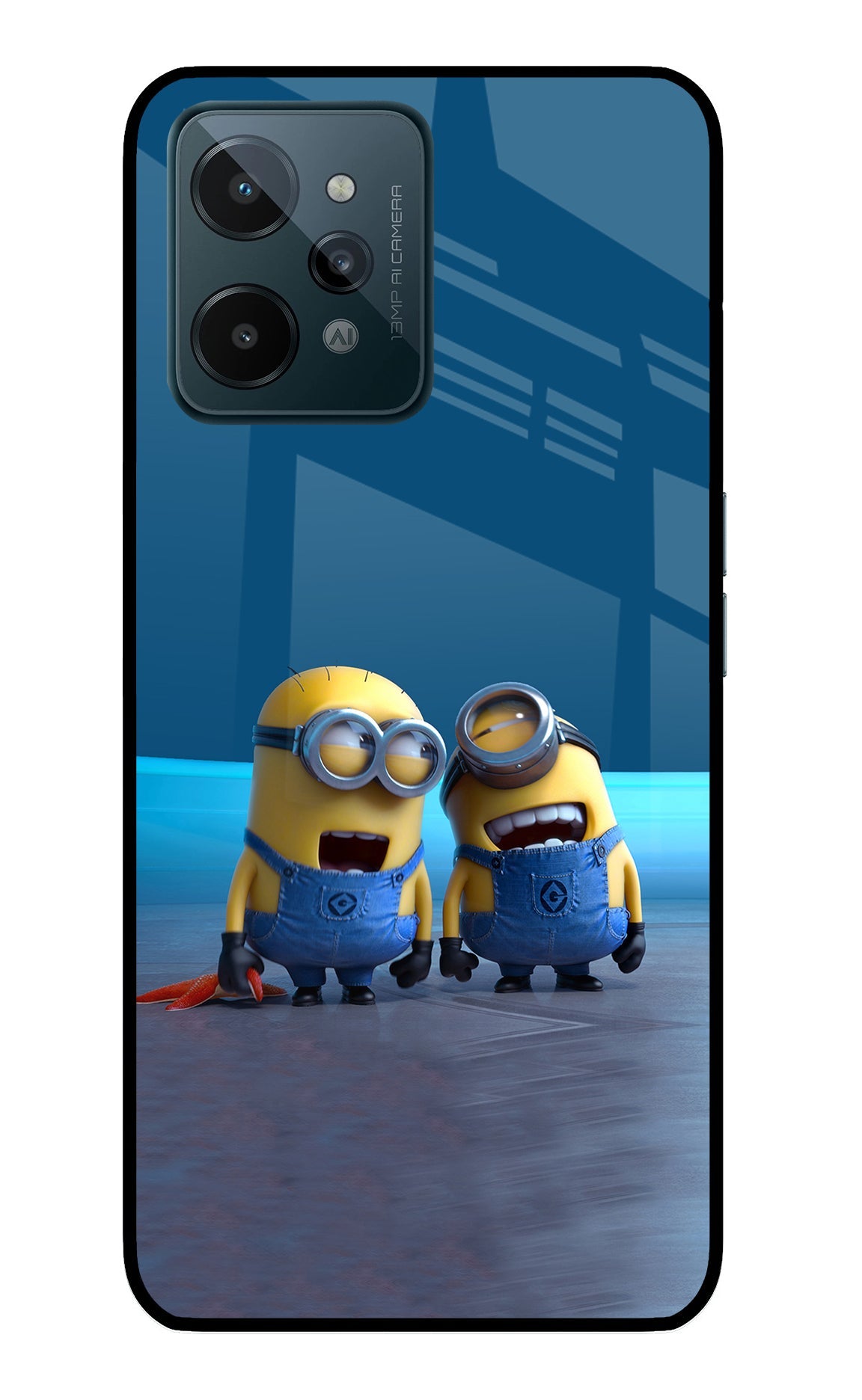 Minion Laughing Realme C31 Glass Case