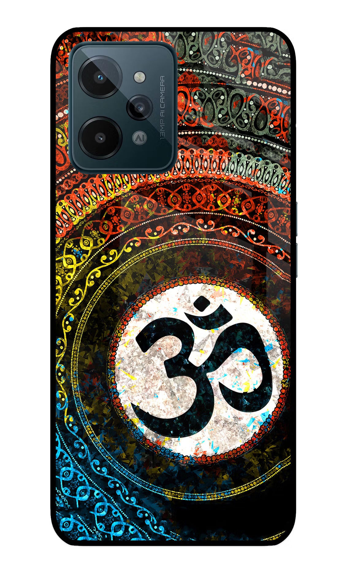Om Cultural Realme C31 Glass Case Back Cover by Casekaro