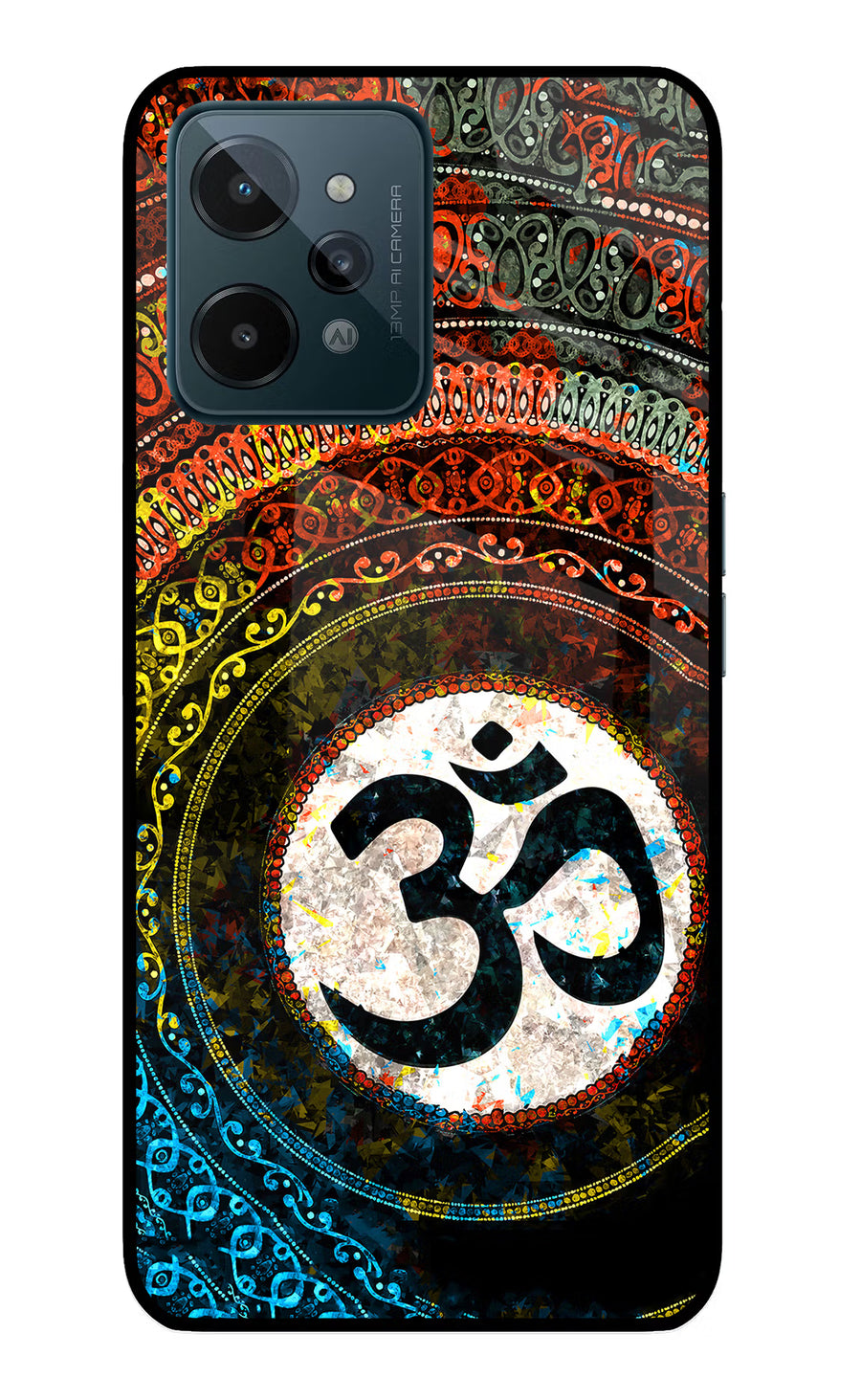Om Cultural Realme C31 Back Cover, Glass case