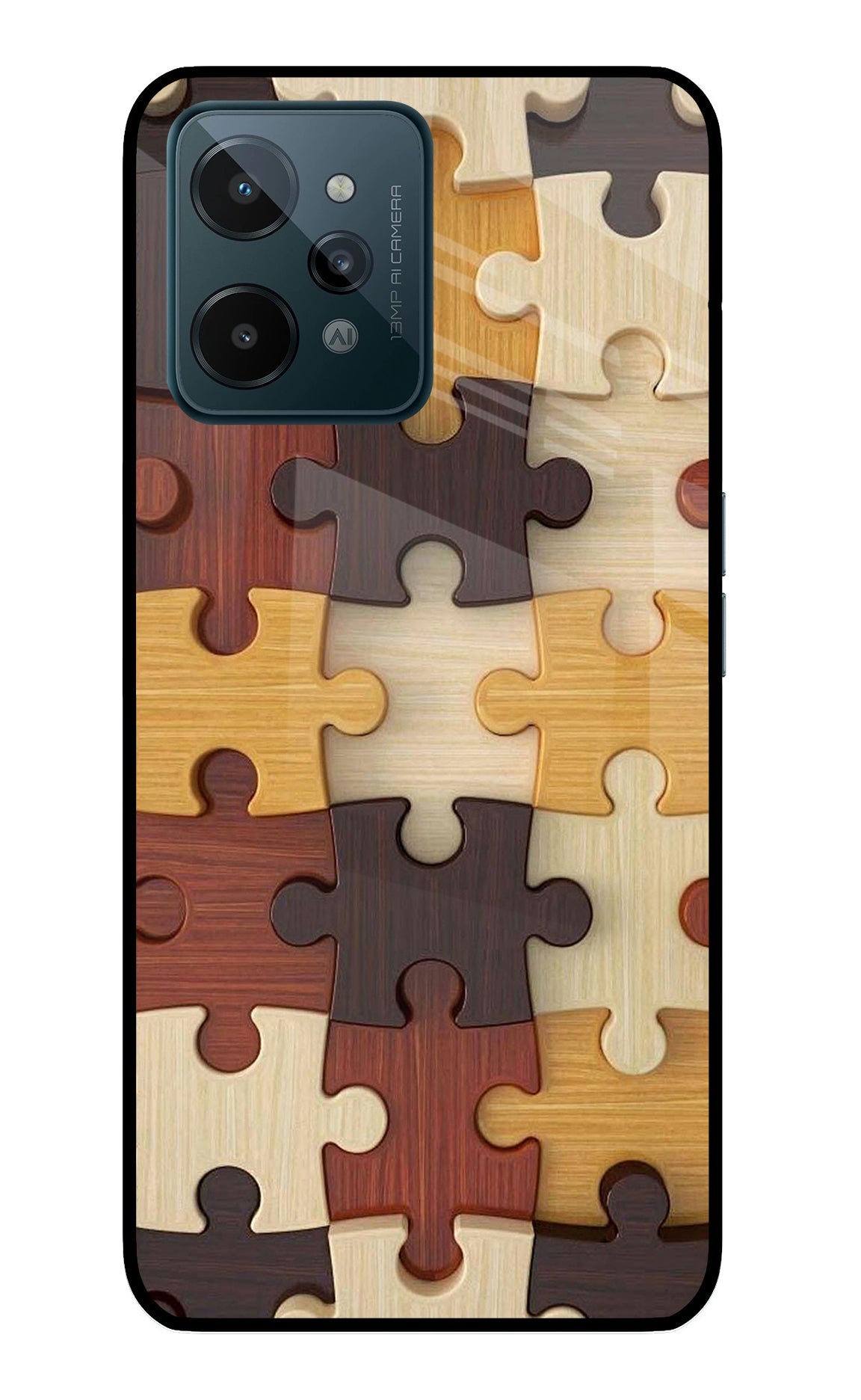 Wooden Puzzle Realme C31 Back Cover