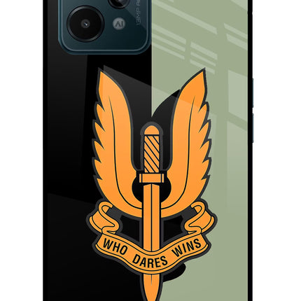 Balidan Logo Realme C31 Glass Case Back Cover by Casekaro