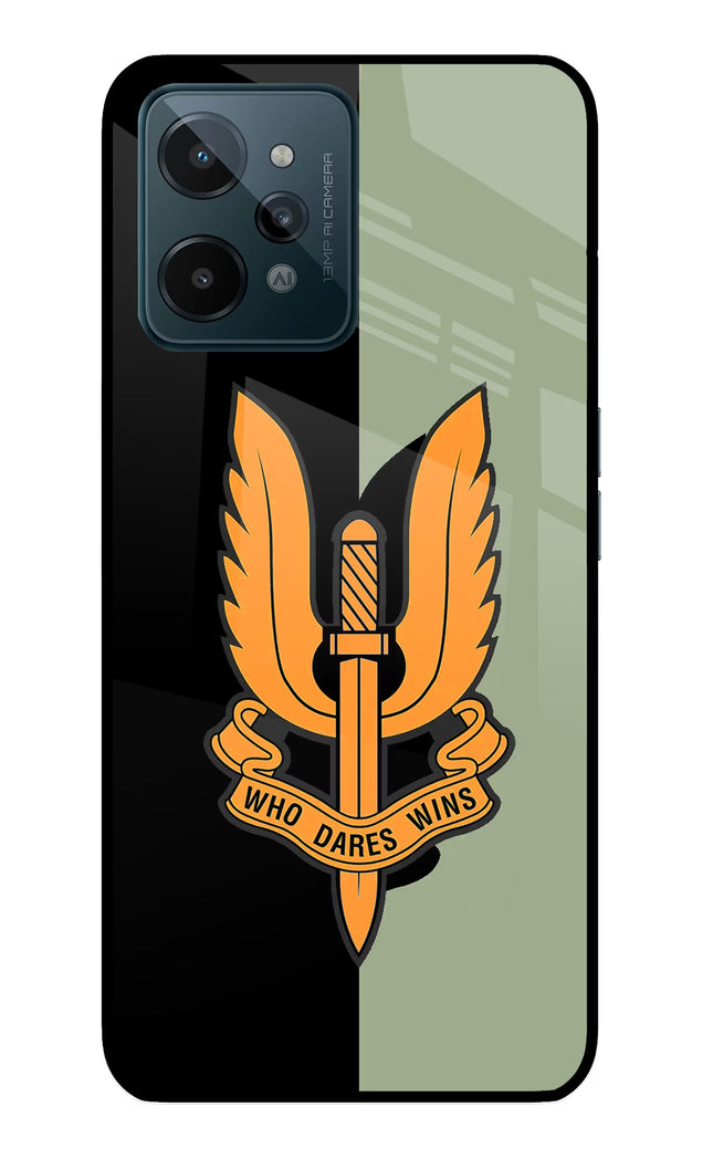 Balidan Logo Realme C31 Glass Case Back Cover by Casekaro