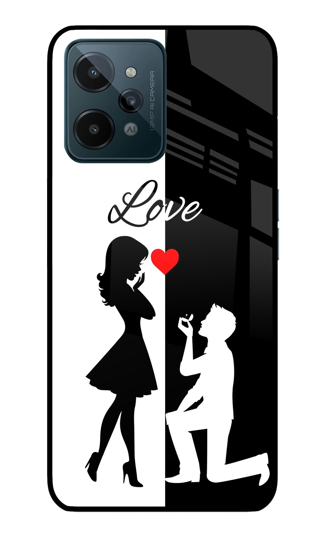 Love Propose Black And White Realme C31 Back Cover