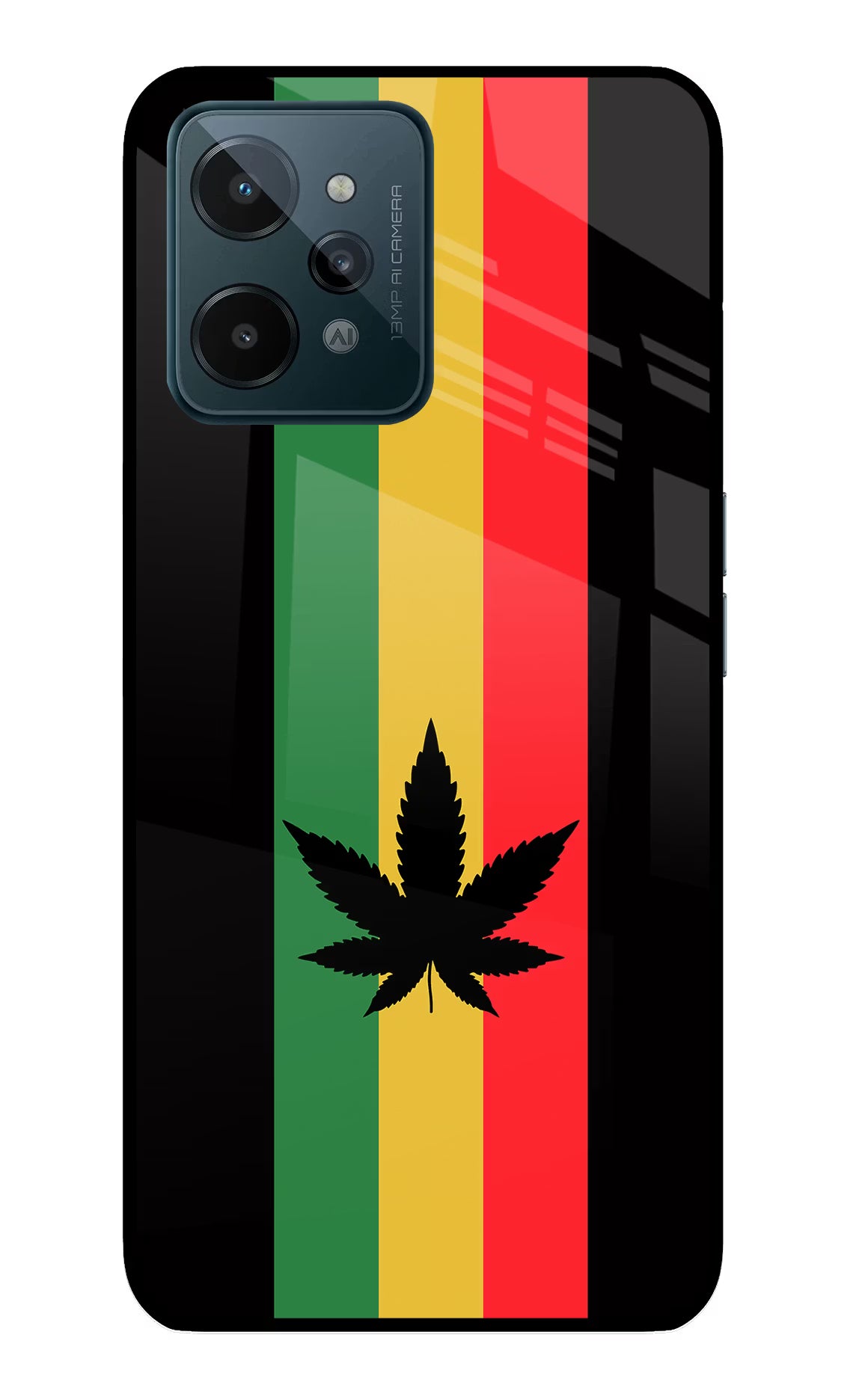 Weed Flag Realme C31 Glass Case Back Cover by Casekaro